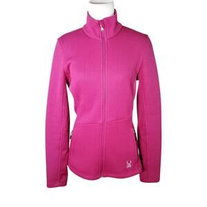 Spyder Core Sweater Jacket Full Zip Pink Zip Pockets Outdoor Gorpcore Sz M